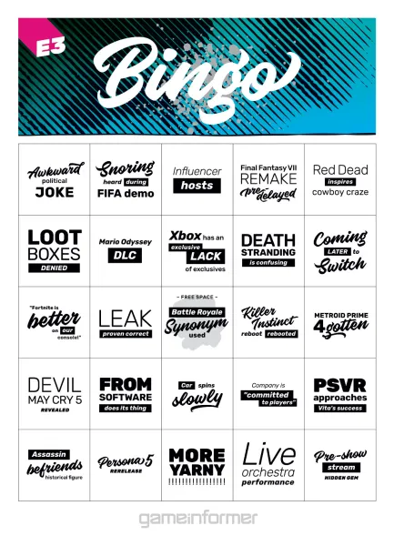 e3 bingo 2018