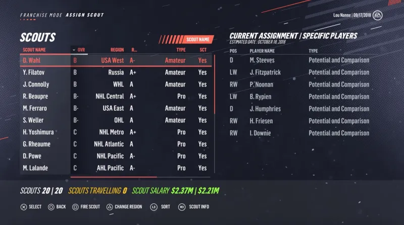 NHL 19 Franchise Mode Interview: Learn The Nitty Gritty Details About The New Scouting System