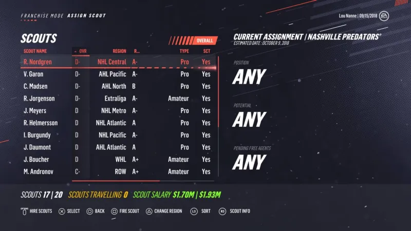 NHL 19 Franchise Mode Scouting System Tips