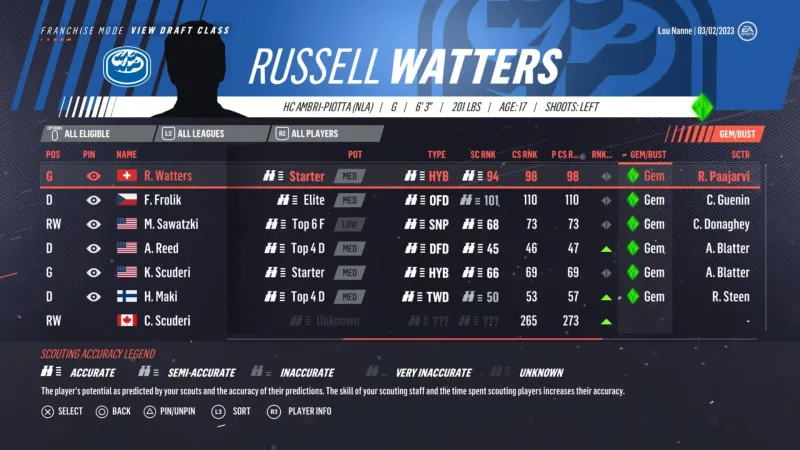NHL 19 Franchise Mode Scouting System Tips