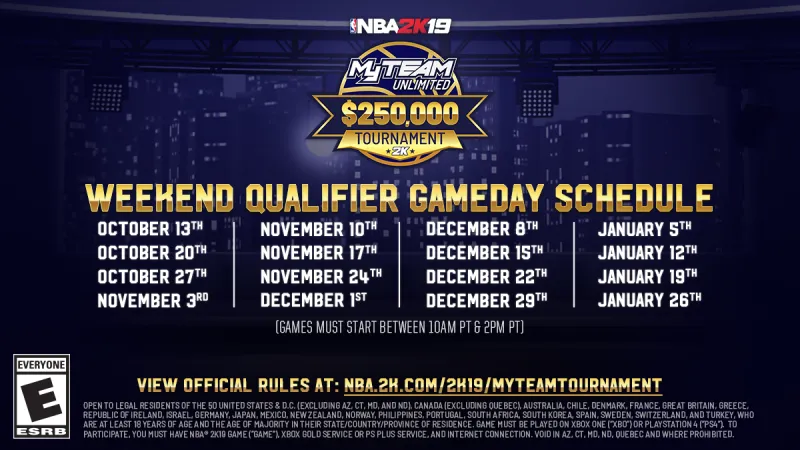 NBA 2K19 MyTeam Unlimited $250,000 Tournament Starts This Weekend