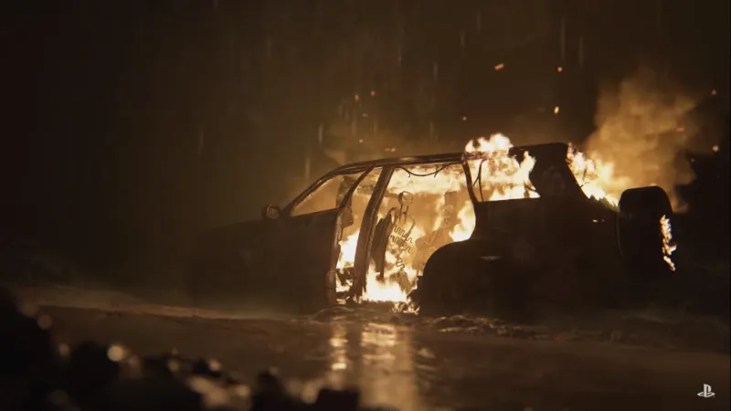 Get In The Holiday Spirit With A Burning Car From The Last Of Us Part II
