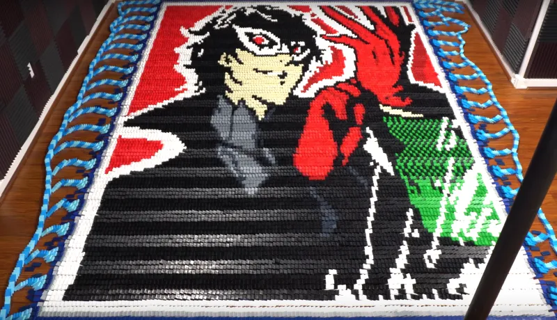 YouTuber Recreates Persona 5's Joker With Over 46,000 Dominoes