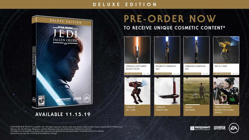 Star Wars Jedi: Fallen Order's Special Edition And Pre-Order Bonuses Detailed