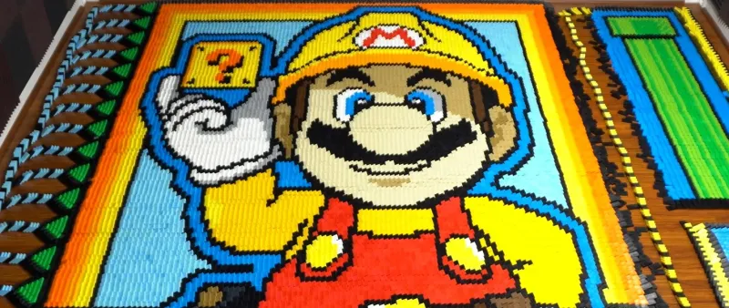 This Super Mario Maker Homage Was Created With Over 127,000 Dominoes