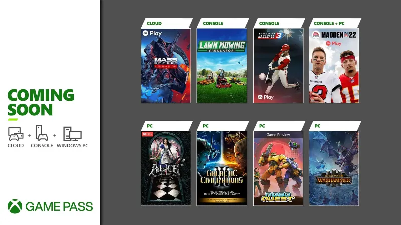 New Xbox Game Pass Additions Include Madden NFL 22, Total War: Warhammer III, And More