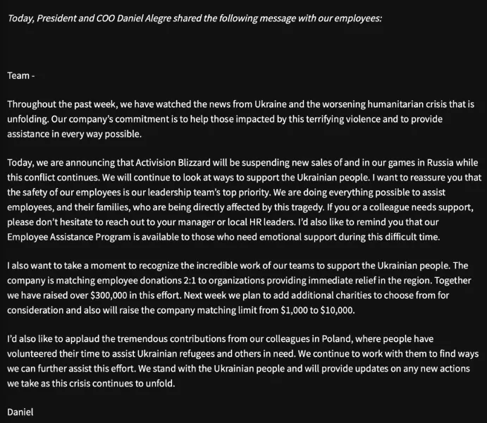 Game Studios Show Support For Ukraine