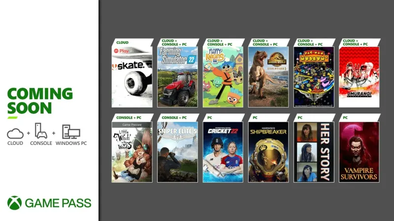 Xbox Game Pass Gets Jurassic World Evolution 2, Vampire Survivors, And More