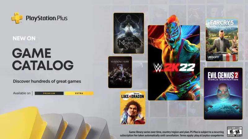 PlayStation Plus December 2022 Game Catalog Lineup Includes Yakuza: Like A Dragon, WWE 2K22, And More