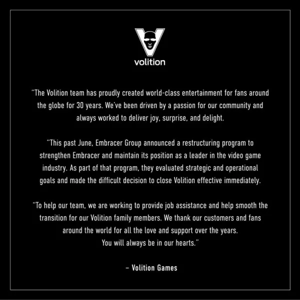 Saints Row Developer Volition Games Has Been Shut Down