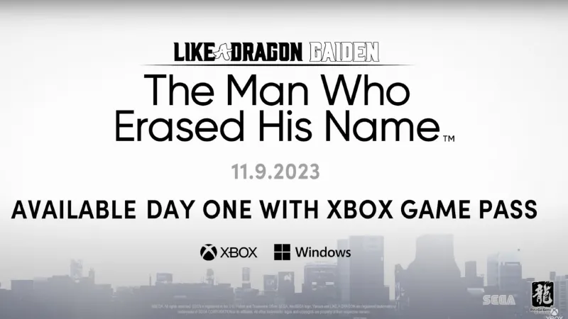 Like A Dragon Gaiden: The Man Who Erased His Name Hits Xbox Game Pass Day One