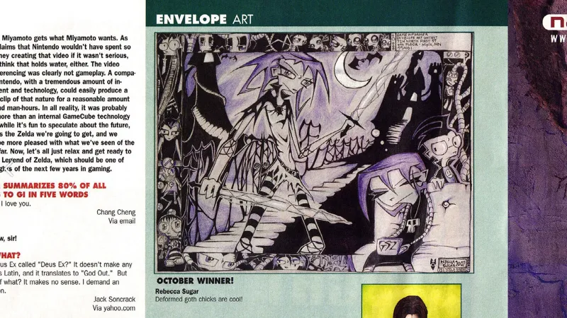 Steven Universe Creator Rebecca Sugar's Invader Zim Fan Art Appeared In A 2002 Issue Of Game Informer Magazine