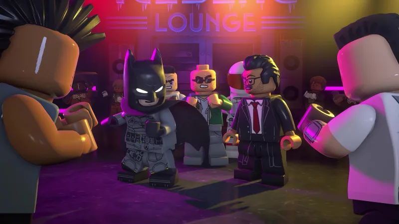 Jim Gordon and Batman, who are about to bust a move.