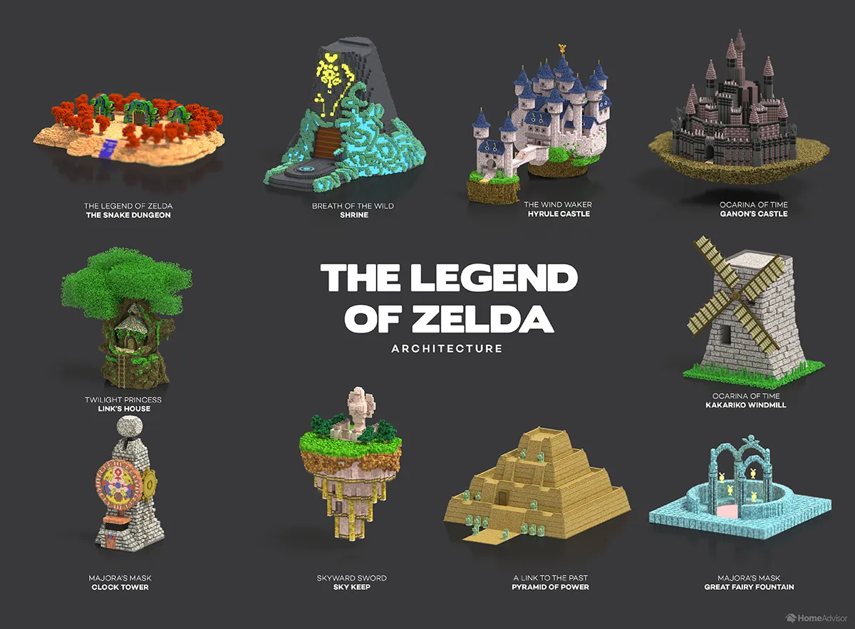 This Home-Advising Site  Commissioned Voxel-Art Renditions Of Video Game Architecture