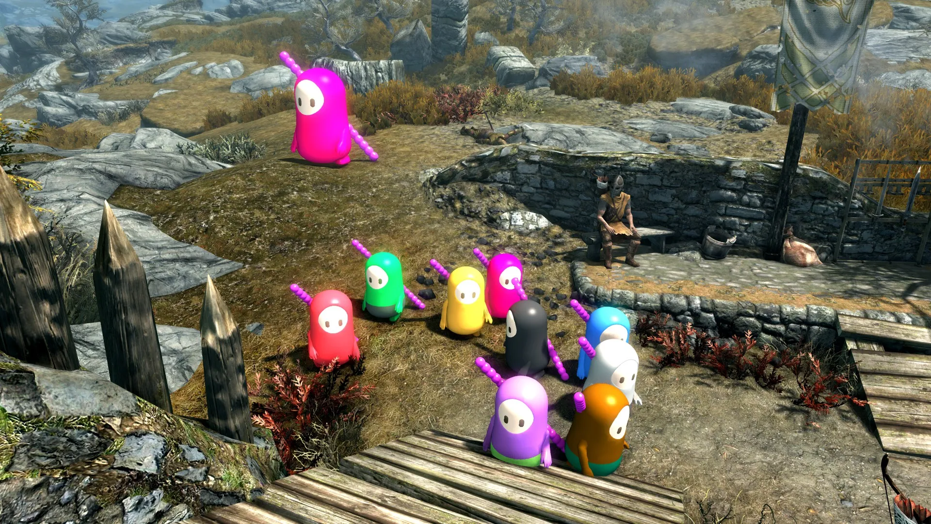 Jelly Beans Are Coming To Steal Your Sweet Rolls With This Fall Guys Skyrim Mod