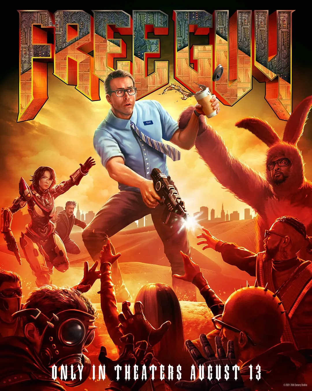 Free Guy's New Movie Posters Draw Inspiration From Animal Crossing, Doom, GTA, And More