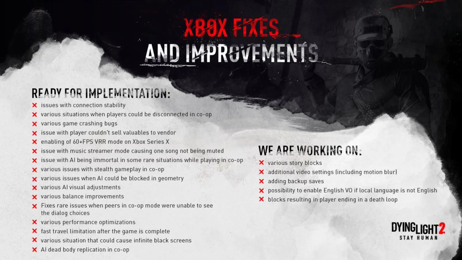 Techland Reveals Hotfixes And Improvements Coming To Dying Light 2 Soon