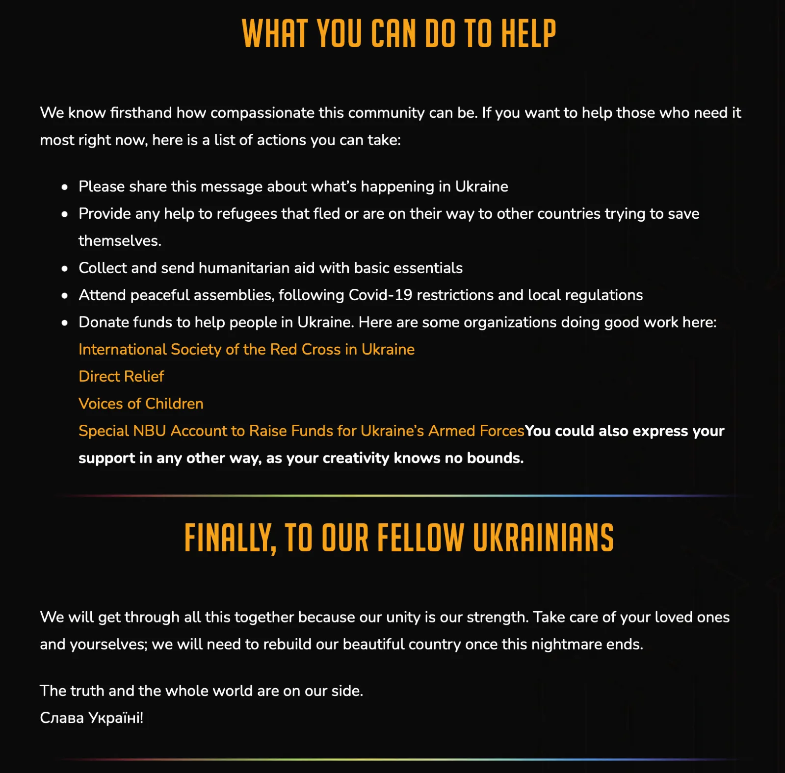 Game Studios Show Support For Ukraine