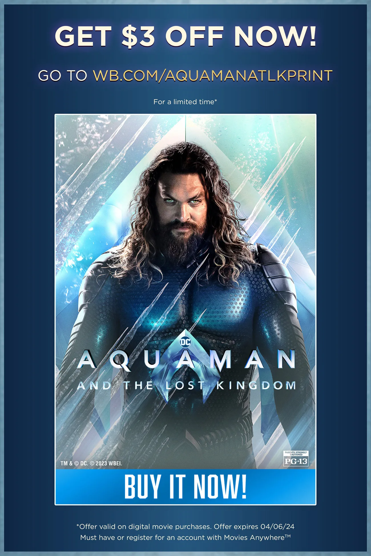 Enter for a Chance to Win an Aquaman and the Lost Kingdom Digital Movie [CLOSED]