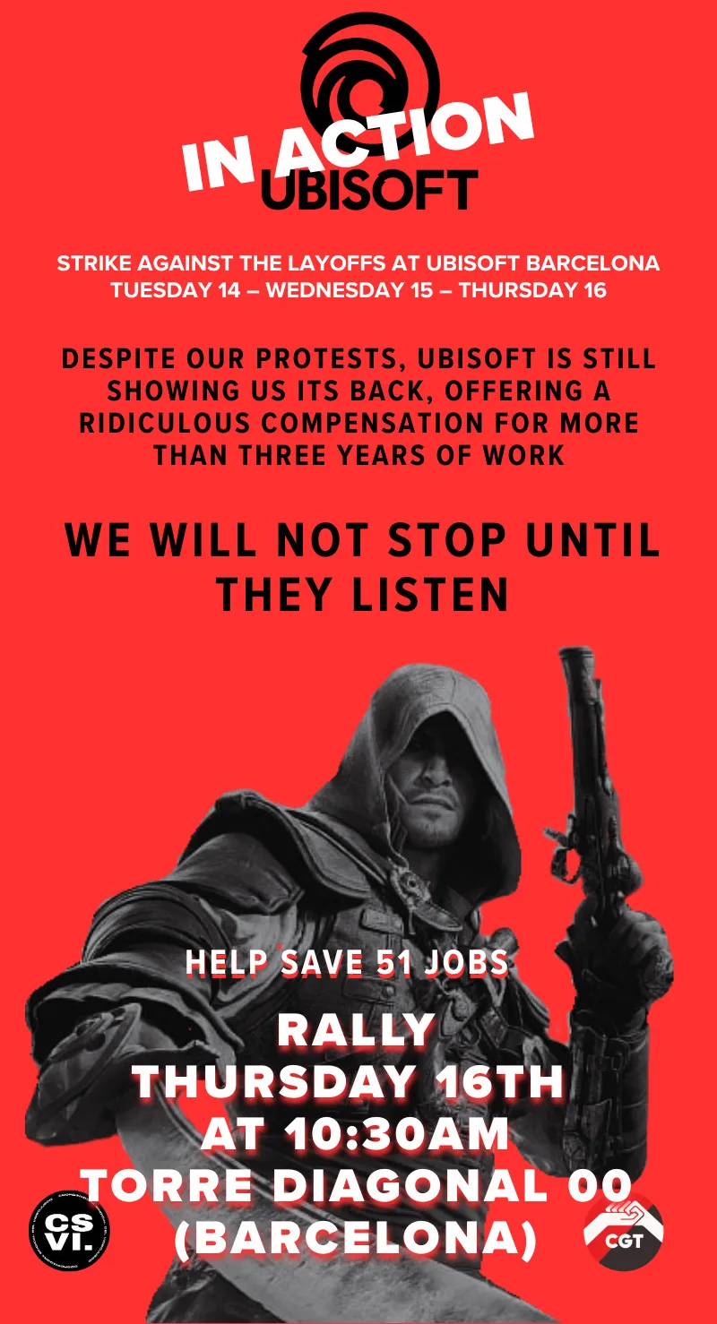 Assassin's Creed Black Flag Resynced Developer Ubisoft Barcelona Goes On Strike To Protest Layoffs