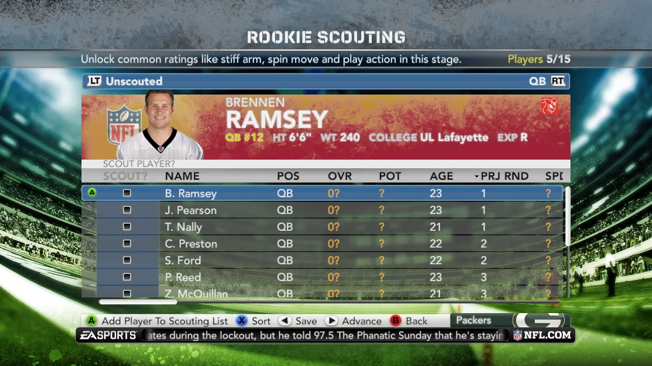 Madden NFL 12: Player Association