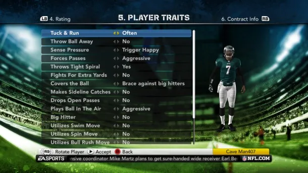 Madden NFL 12: Player Association