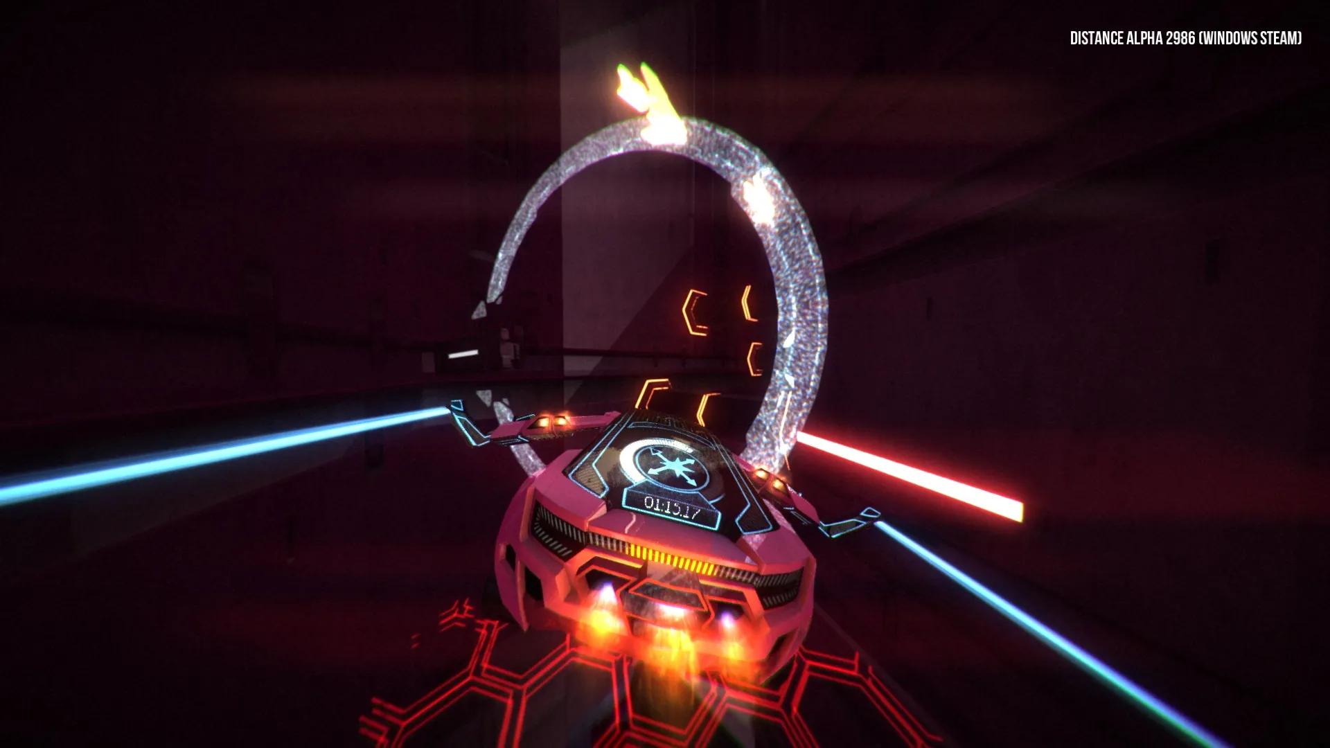 Racing And Flying Through Portals And Leaping Over Obstacles In A Car