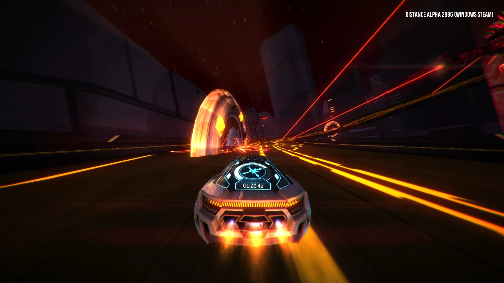 Racing And Flying Through Portals And Leaping Over Obstacles In A Car