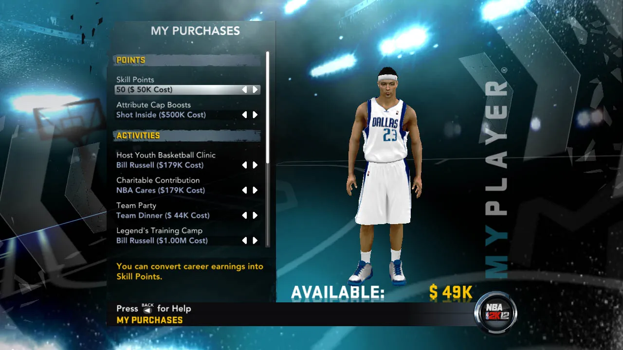 Visual Concepts Dishes NBA 2K12 My Player Mode Details