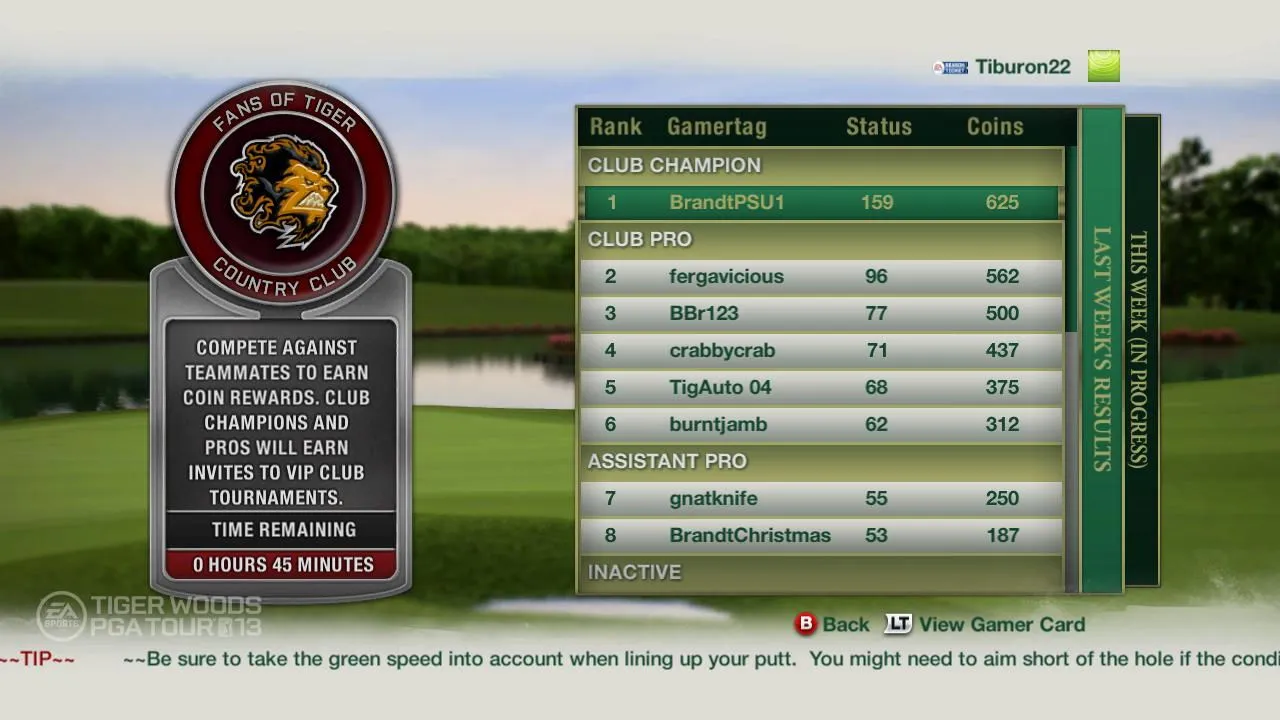 Tiger 13's Online Country Clubs & Much More