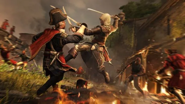 Between Sharks And The Towering Man Of War, Kenway Has His Hands Full