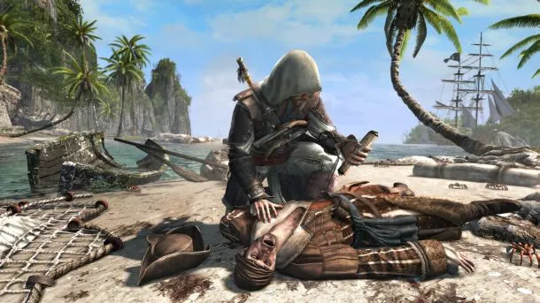 Between Sharks And The Towering Man Of War, Kenway Has His Hands Full