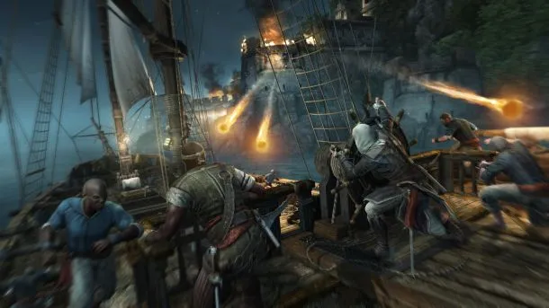 Between Sharks And The Towering Man Of War, Kenway Has His Hands Full