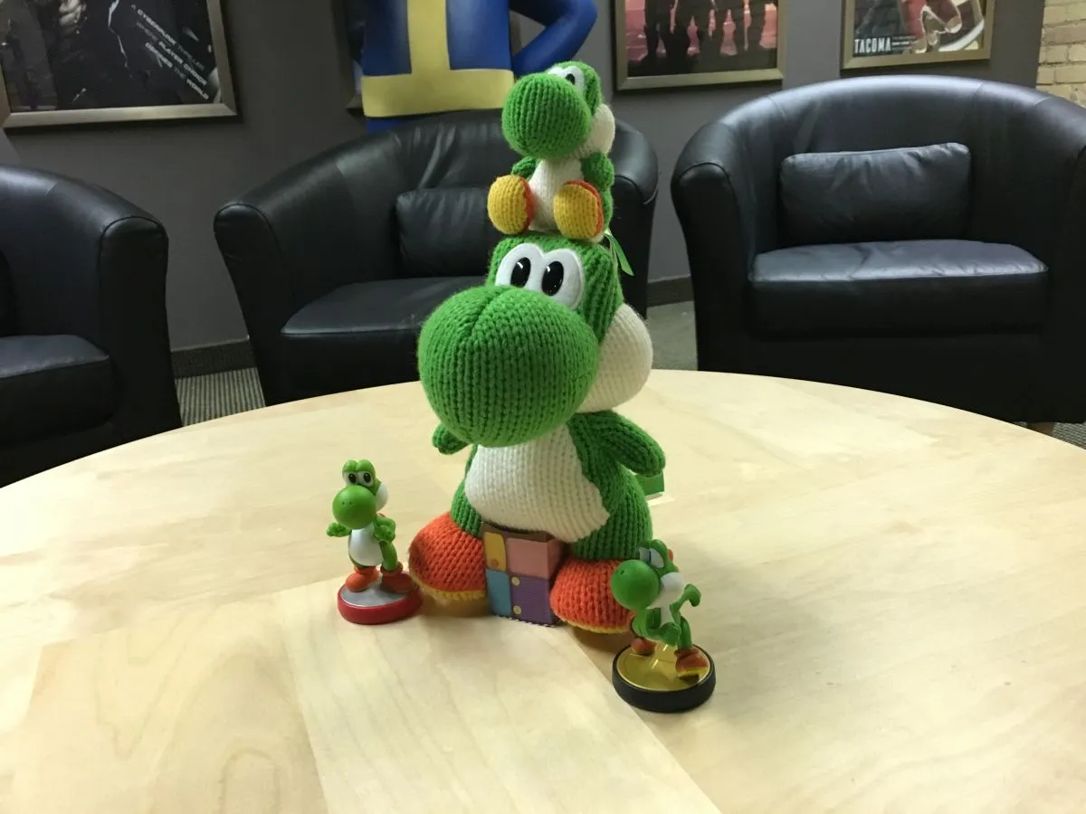 We Put The Mega Yarn Yoshi Amiibo Side-By-Side With The Other Yoshi Amiibos