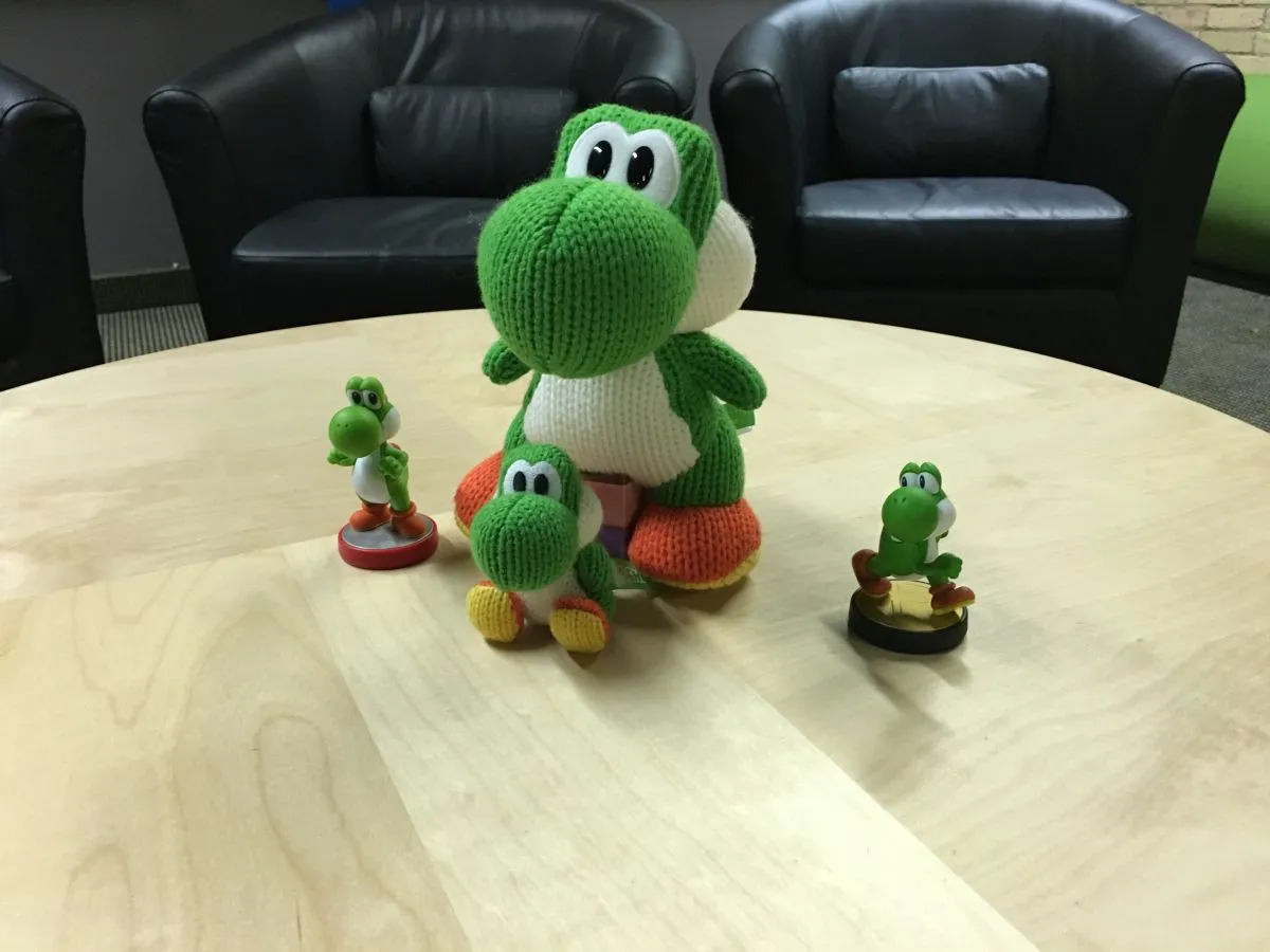 We Put The Mega Yarn Yoshi Amiibo Side-By-Side With The Other Yoshi Amiibos