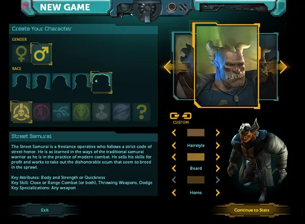 Shadowrun Returns Developer Details Character Customization