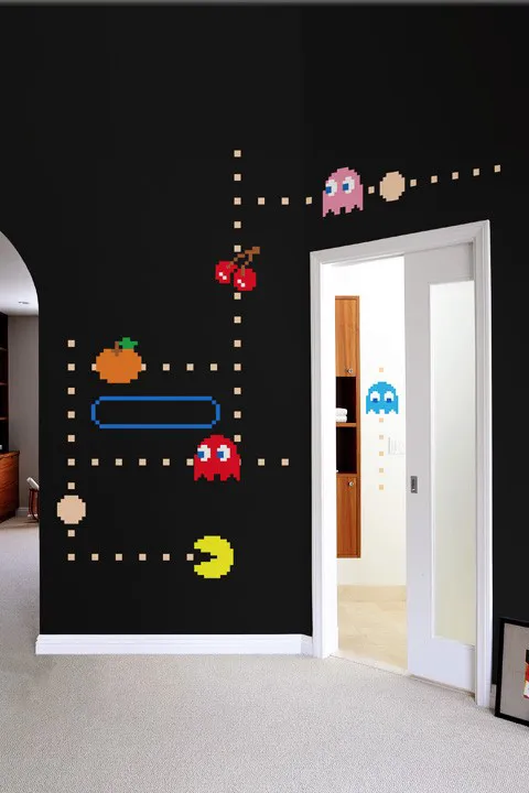 Pac-Man Wall Decals Are Flat, Sticky, Colorful