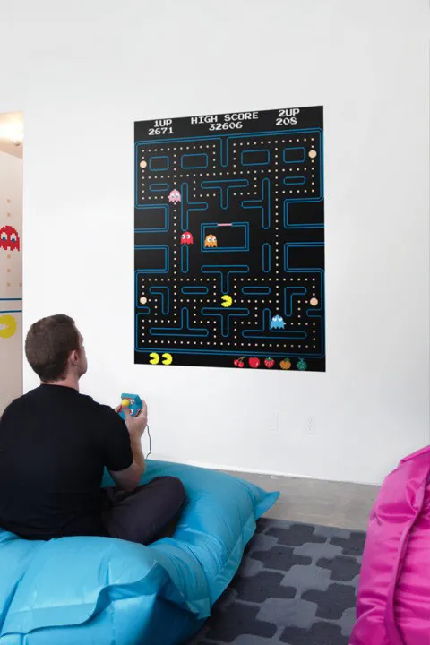 Pac-Man Wall Decals Are Flat, Sticky, Colorful