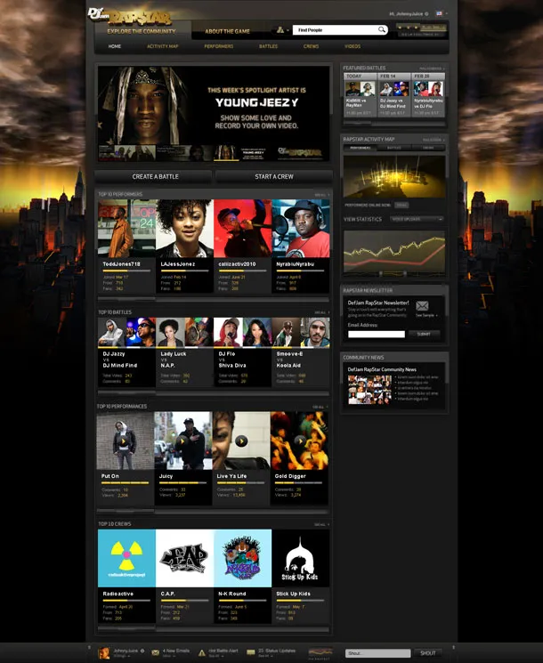 First Look At Rapstar's Community Site